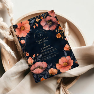 Gothic Floral Hochzeits Eleganz Einladung