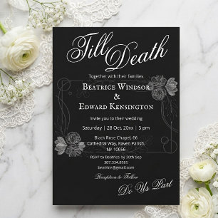 Gothic Floral Knospen Bis Dass Der Tod Uns Scheide Einladung