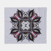 Gothic Floral Mandala Lila Pink Black Monogram Fleecedecke (Vorderseite (Horizontal))
