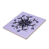 Gothic Floral Mandala Monster und Zähne Fliese (Seite)