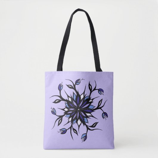Gothic Floral Mandala Monster und Zähne Tasche (Vorderseite)