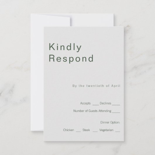 Gothic Floral Response Card RSVP Karte (Vorderseite)