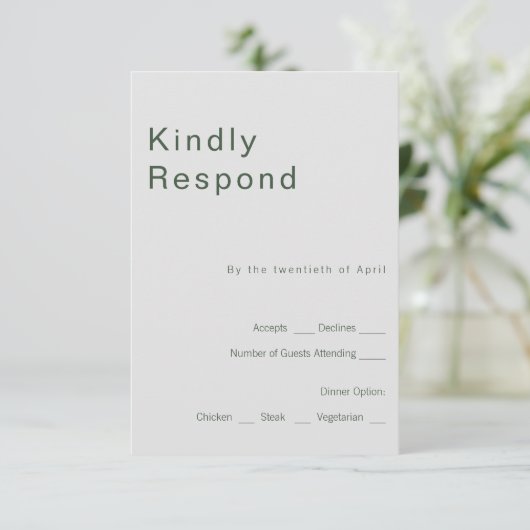 Gothic Floral Response Card RSVP Karte (Stehend Vorderseite)