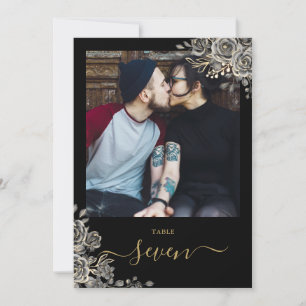 Gothic Floral Rose Foto Tischnummer