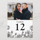 Gothic Floral Rose Foto Tischnummer (Rückseite)