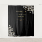 Gothic Floral Rose Hochzeit Foto Stand Hintergrund Wandteppich (Vorderseite)