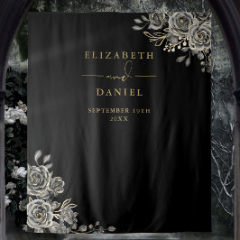 Gothic Floral Rose Hochzeit Foto Stand Hintergrund Wandteppich