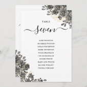 Gothic Floral Rose Sitzplan Tischnummer (Vorne/Hinten)