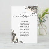 Gothic Floral Rose Sitzplan Tischnummer (Stehend Vorderseite)