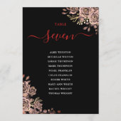 Gothic Floral Rose Sitzplan Tischnummer (Vorderseite)
