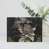 Gothic Floral RSVP Karte (Stehend Vorderseite)