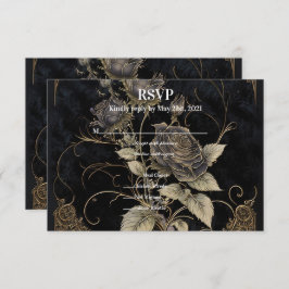 Gothic Floral RSVP Karte