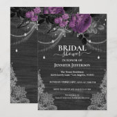 Gothic Floral Rustic Bridal Dusche Einladung (Vorne/Hinten)
