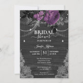 Gothic Floral Rustic Bridal Dusche Einladung (Vorderseite)