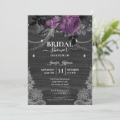 Gothic Floral Rustic Bridal Dusche Einladung (Stehend Vorderseite)