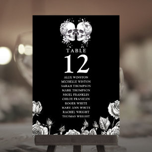 Gothic Floral Schädel Tischnummer Sitzordnung