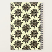 Gothic Floral Sepia Spiked Blume Muster Planer (Rückseite)