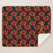 Gothic Floral Sherpa Blanket Sherpadecke (Vorderseite (Horizontal))