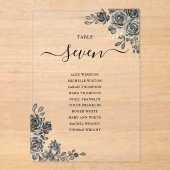 Gothic Floral Sitzplan Akryllische Tischnummer (Vorderseite)