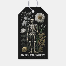 Gothic Floral Skeleton | Dark Vintag Halloween Geschenkanhänger