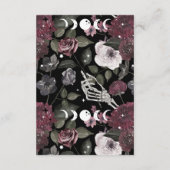 Gothic Floral Skeleton Hands Baby Diaper Raffle Begleitkarte (Rückseite)