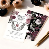 Gothic Floral Skeleton Hands Baby Diaper Raffle Begleitkarte