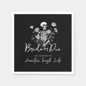 Gothic Floral Skeleton Junggesellinnenabschied Serviette (Vorderseite)