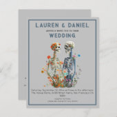 Gothic Floral Skeleton QR Code Hochzeit (Vorne/Hinten)