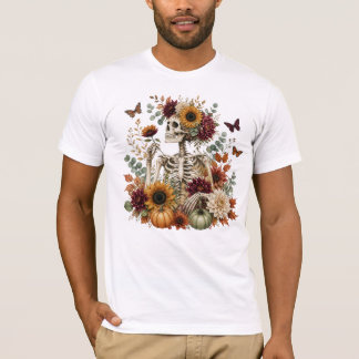 Gothic Floral Skelett Cottagecore Halloween T-Shirt