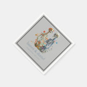 Gothic Floral Skelettnamen Datum Hochzeit Serviette (Ecke)