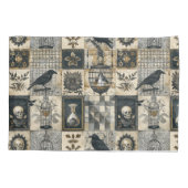 Gothic Floral Skull and Raven Pattern Kissenbezug (Rückseite)