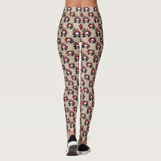 Gothic Floral Skull Blume Leggings (Rückseite)
