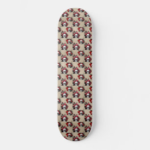 Gothic Floral Skull Blume Skateboard