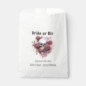 Gothic Floral Skull Brautparty Fevor Bag Geschenktütchen (Vorderseite)