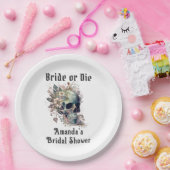 Gothic Floral Skull Bridge oder Die Brautparty Pappteller (Party)