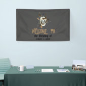 Gothic Floral Skull Butterflies Hochzeit Banner (Messeveranstaltung)