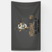 Gothic Floral Skull Butterflies Hochzeit Banner (Vertikal)