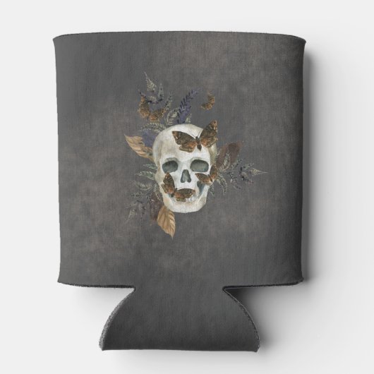 Gothic Floral Skull Butterflies Hochzeit Dosenkühler (Rückseite)
