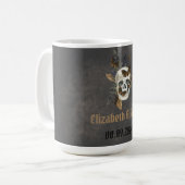 Gothic Floral Skull Butterflies Hochzeit Kaffeetasse (Vorderseite Links)