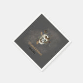 Gothic Floral Skull Butterflies Hochzeit Serviette (Ecke)