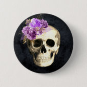 Gothic Floral Skull  Button (Vorderseite)