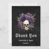 Gothic Floral Skull Dunkle Hochzeit Danke Karte (Vorderseite)