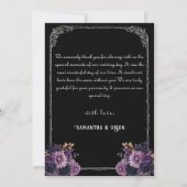 Gothic Floral Skull Dunkle Hochzeit Danke Karte (Rückseite)