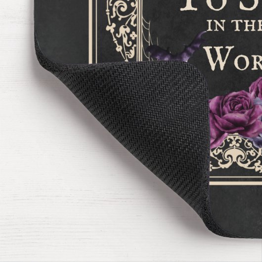 Gothic Floral Skull Fledermäuse Funny Zitat Schwar Mousepad (Ecke)