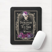 Gothic Floral Skull Fledermäuse Funny Zitat Schwar Mousepad (Mit Mouse)