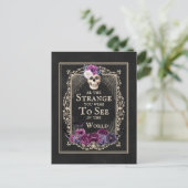 Gothic Floral Skull Fledermäuse Funny Zitat Schwar Postkarte (Stehend Vorderseite)
