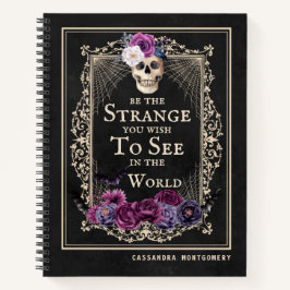 Gothic Floral Skull Funny Zitat Personalisierter N Notizblock