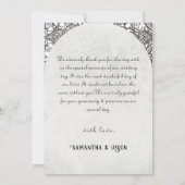 Gothic Floral Skull Halloween Hochzeit Dankeskarte (Rückseite)