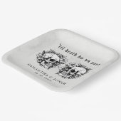 Gothic Floral Skull Halloween Hochzeit Pappteller (Gewinkelt)