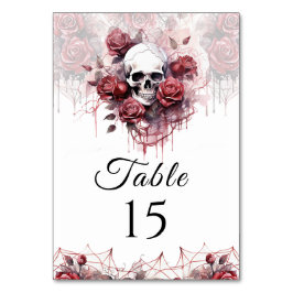 Gothic Floral Skull Halloween Hochzeitsfeier Tisch Tischnummer